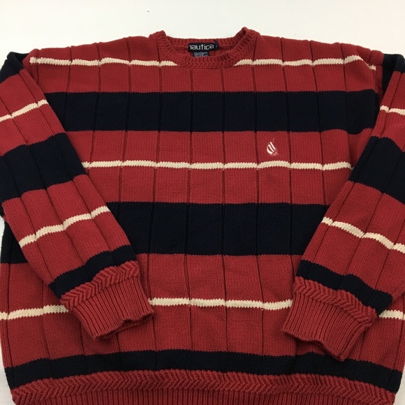 Nautica Sweaters - Vintage Striped Nautica Sweater 90s M